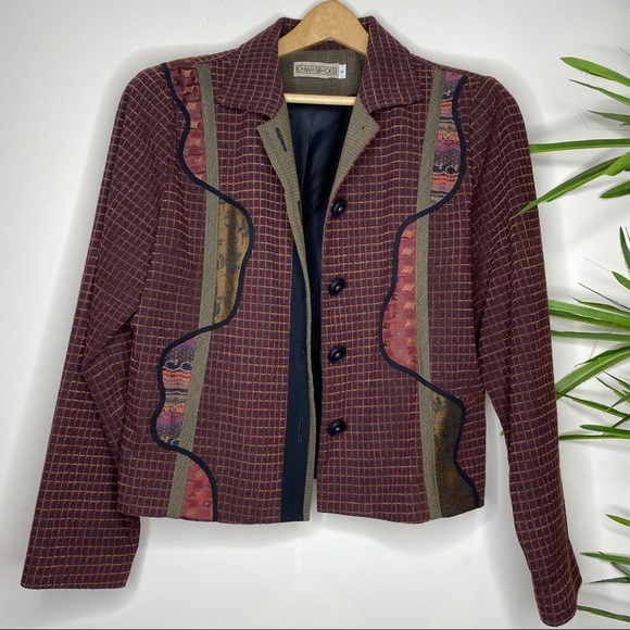 Canvasbacks || Wool Blend; Collared Blazer/Jacket with Texture Design; Size S - Picture 11 of 14